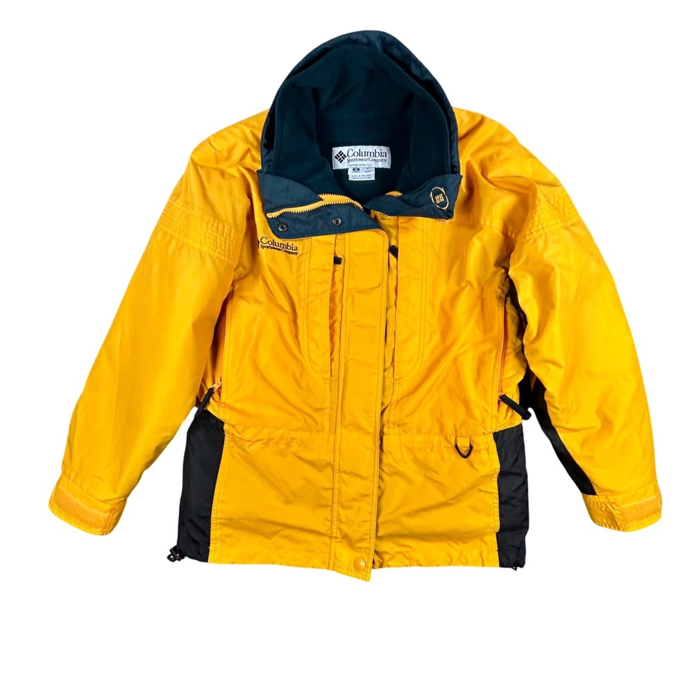 Columbia Liberty Ridge Jacket Womens M Yellow‎ Vintage Fleece Lined Winter Coat